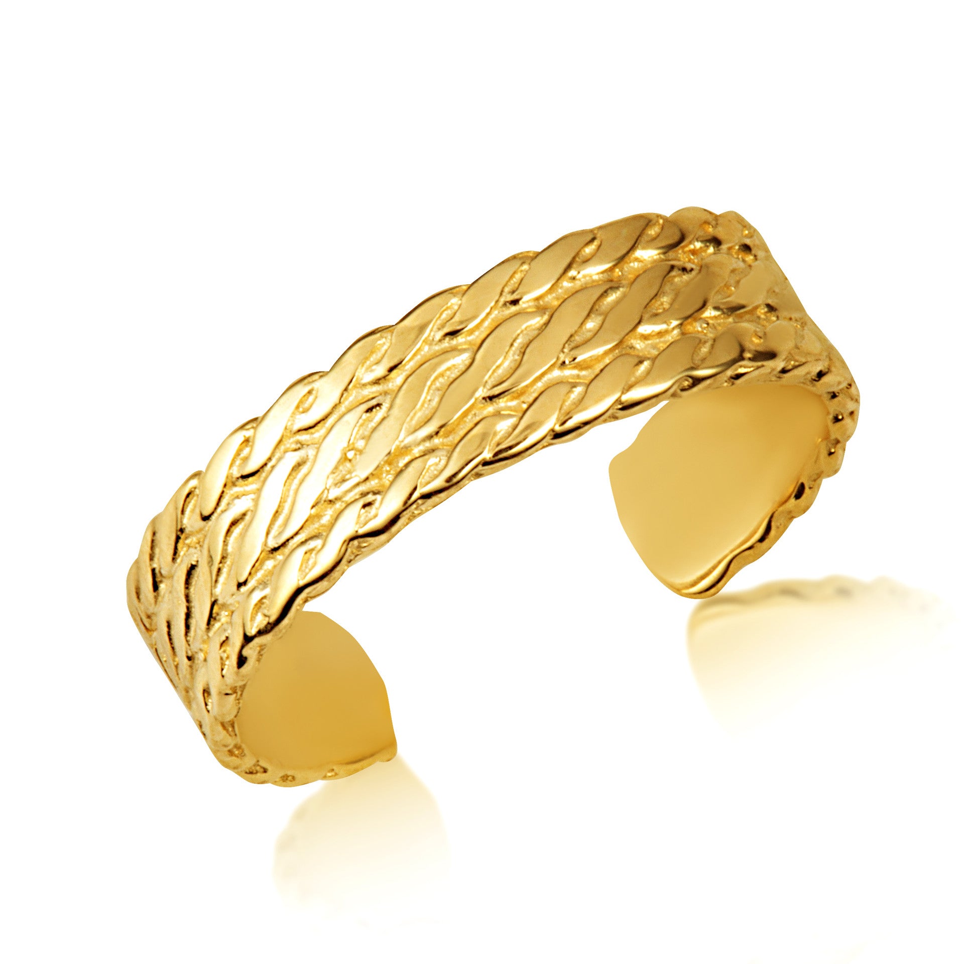 Gold Woman's Elegant Milgrain Weave Toe Ring (Available in Yellow/Rose/White Gold)