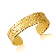 Gold Woman's Elegant Milgrain Weave Toe Ring (Available in Yellow/Rose/White Gold)