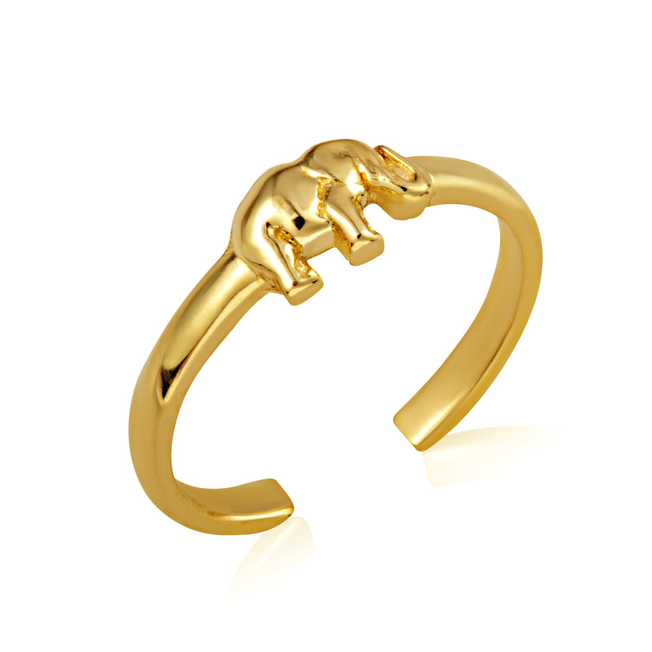 Gold Elephant Wildlife Toe Ring (Available in Yellow/Rose/White Gold)