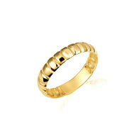 Gold Ribbed Band Ring (Available in Yellow/Rose/White Gold)