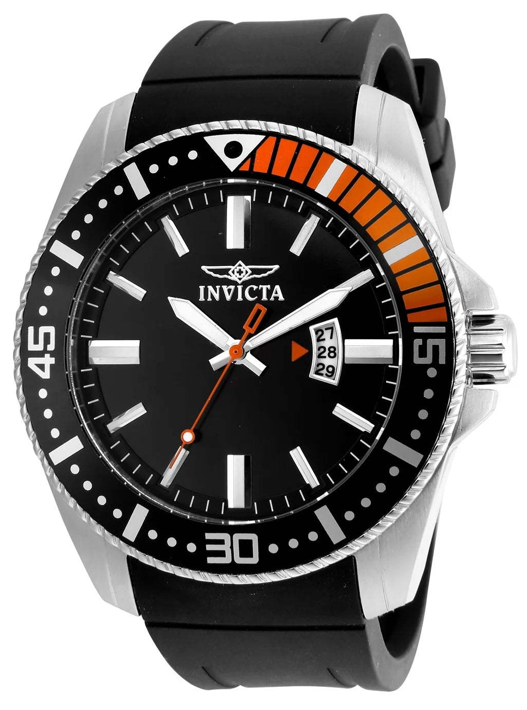 Invicta Men's 21392 Pro Diver Quartz 3 Hand Black Dial Watch