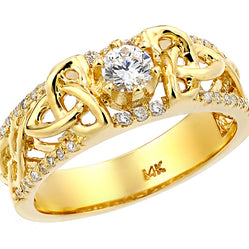Yellow Gold Celtic Knot Diamond Wedding Ring