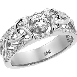White Gold Celtic Knot Diamond Wedding Ring