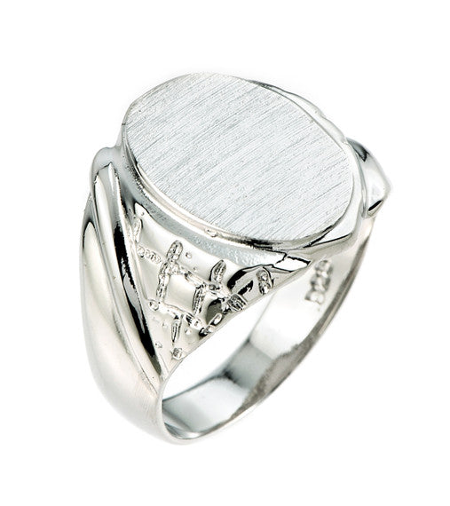 .925 Sterling Silver Men's Engravable Signet Ring (Copy)
