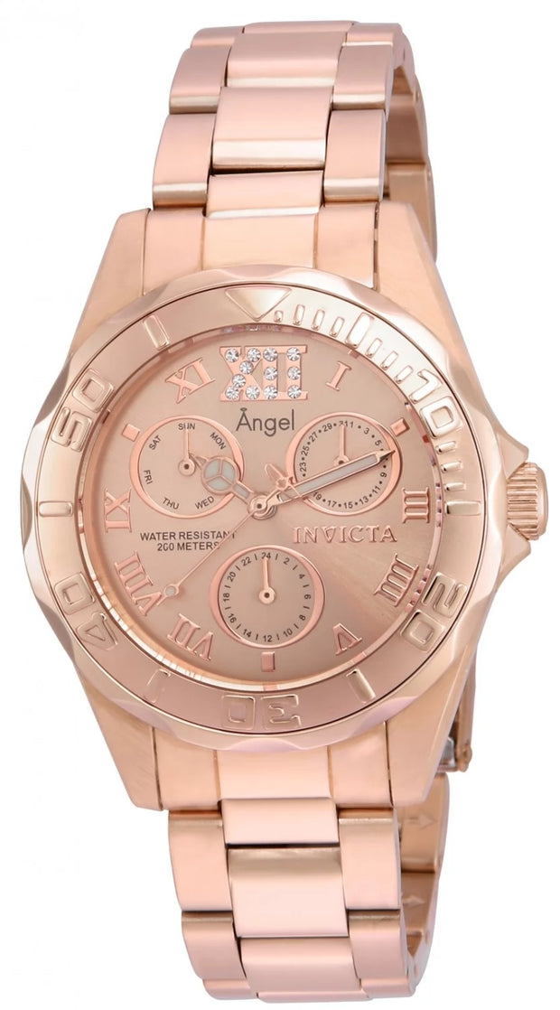 Invicta Women's 21698 Angel Quartz Chronograph Rose Gold Dial Watch
