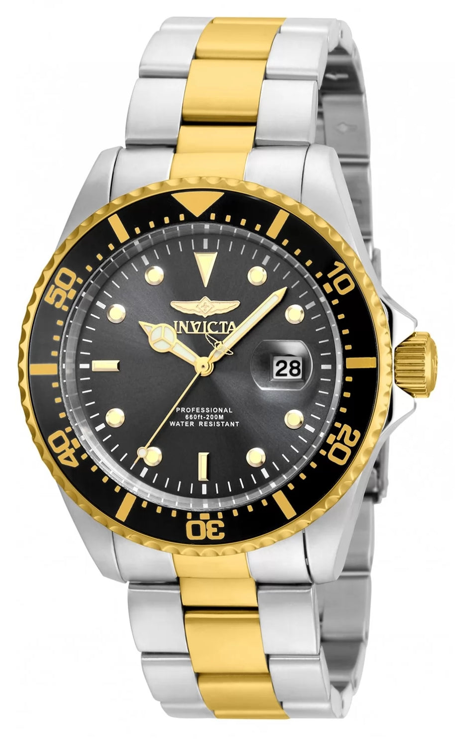 Invicta Men's 22057 Pro Diver Quartz 3 Hand Grey Dial Watch