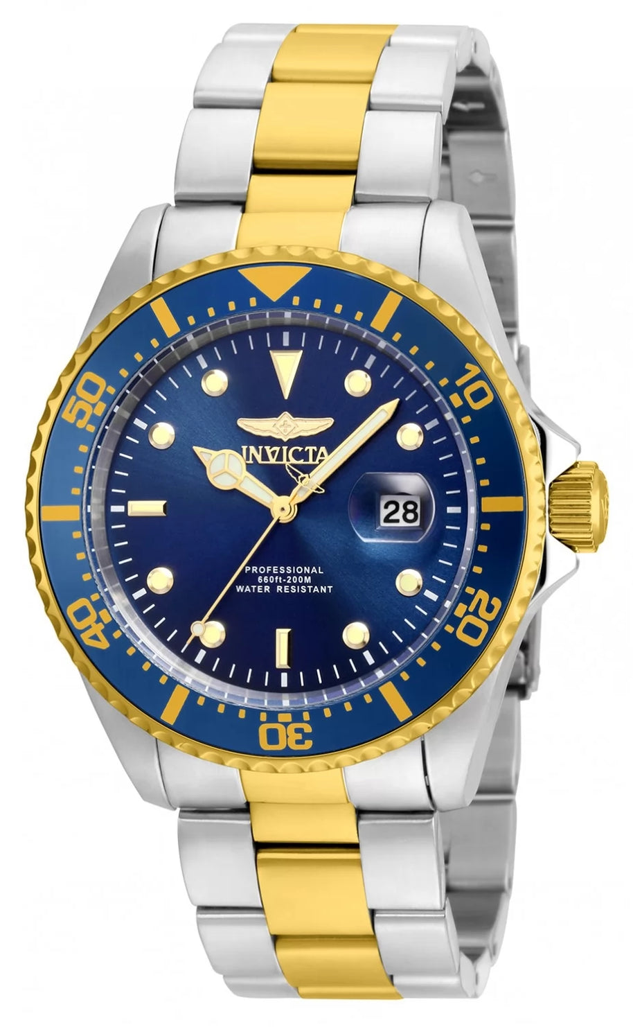 Invicta Men's 22058 Pro Diver Quartz 3 Hand Blue Dial Watch