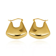 Yellow Gold Purse Hoop Earrings