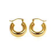 Yellow Gold Bold Tube Hoop Earrings (Available in Small/Large)