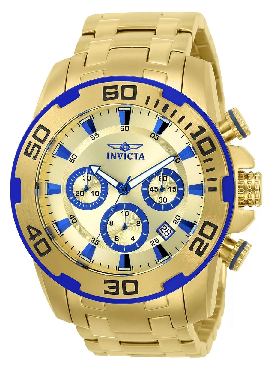 Invicta Men's 22320 Pro Diver Quartz Chronograph Gold Dial Watch