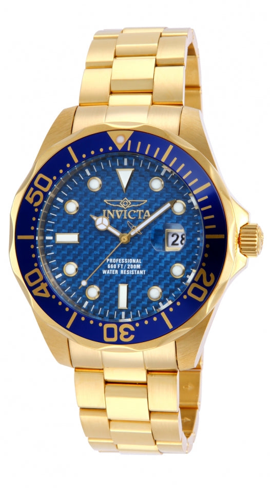 Invicta Men's 14357 Pro Diver Quartz 3 Hand Blue Dial Watch