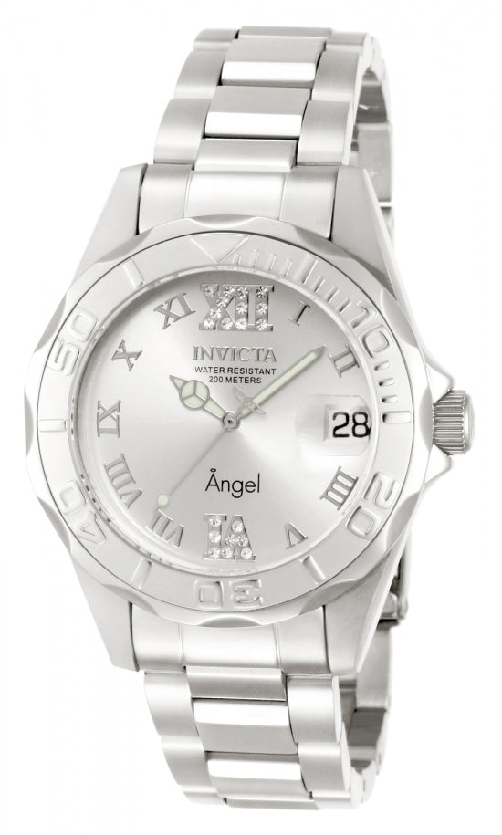 Invicta Women's 14396 Angel Quartz 3 Hand Silver Dial Watch