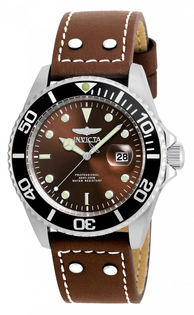 Invicta Men's 22070 Pro Diver  Quartz 3 Hand Brown Dial Watch