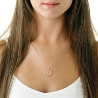 Rose Gold Quinceanera with Heart Filigree Pendant Necklace