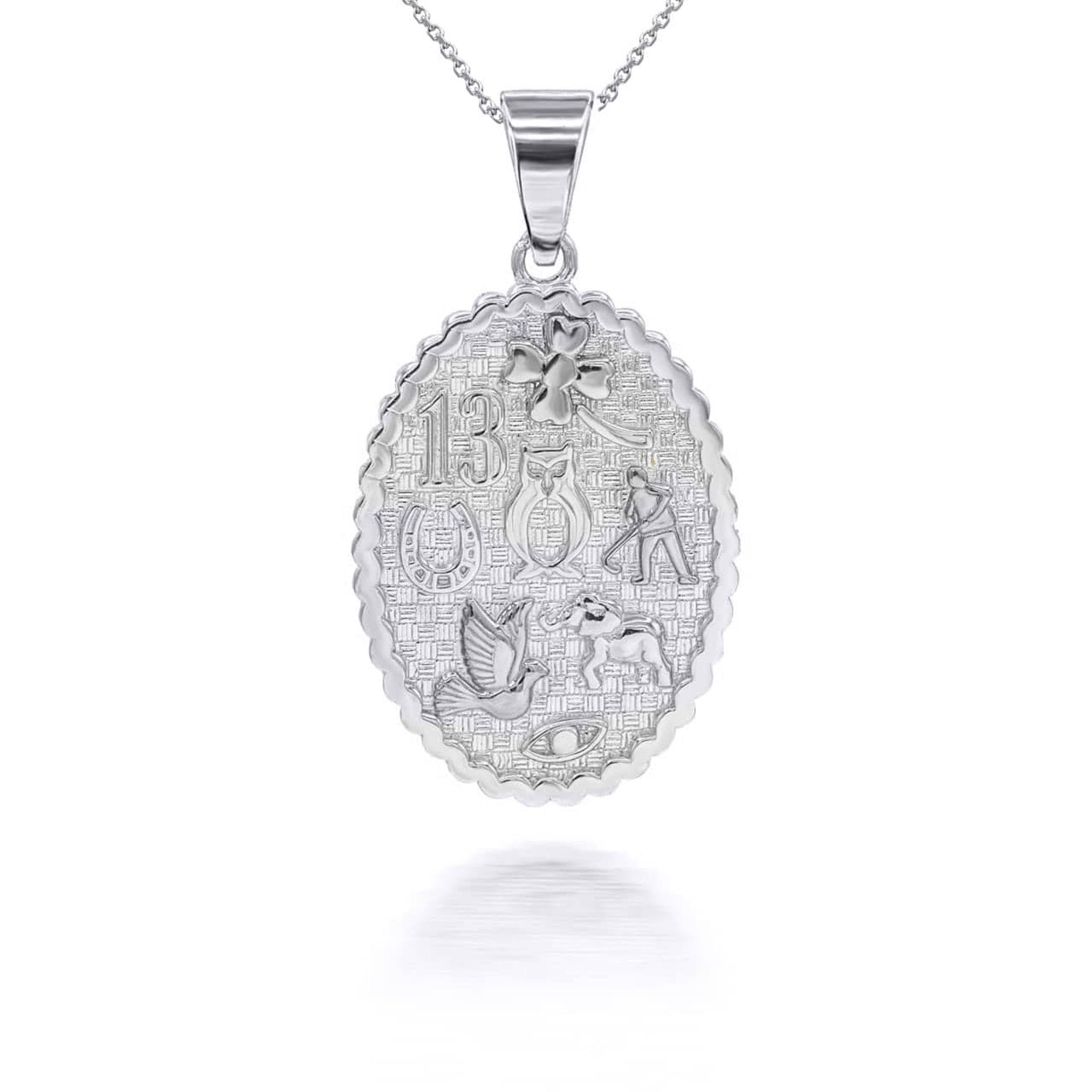 .925 Sterling Silver Lucky Charm Pendant Necklace