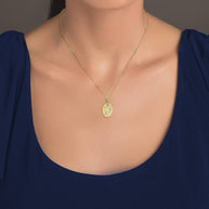 Tri-Color Gold Lucky Charm Pendant Necklace (Available in Tri-Color/Two-Tone/Yellow/Rose/White Gold)