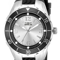 Invicta Men's 17482 Angel Quartz 3 Hand Black, Silver Dial Watch