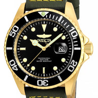 Invicta Men's 22075 Pro Diver  Quartz 3 Hand Black Dial Watch