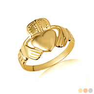 Gold Men's Classic Claddagh Ring (Available in Yellow/Rose/White Gold)