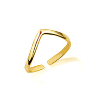 Gold Woman's Timeless Chevron Design Toe Ring (Available in Yellow/White Gold)