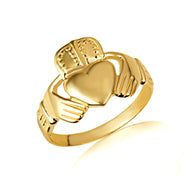 Gold Men's Classic Claddagh Ring (Available in Yellow/Rose/White Gold)