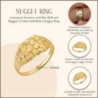 10K/14K Gold Men's 10.5mm Nugget Ring