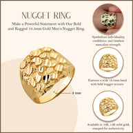 10K/14K Gold Men's 19.5mm Nugget Ring