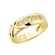 Solid Gold Ladies Diamond Wedding Band