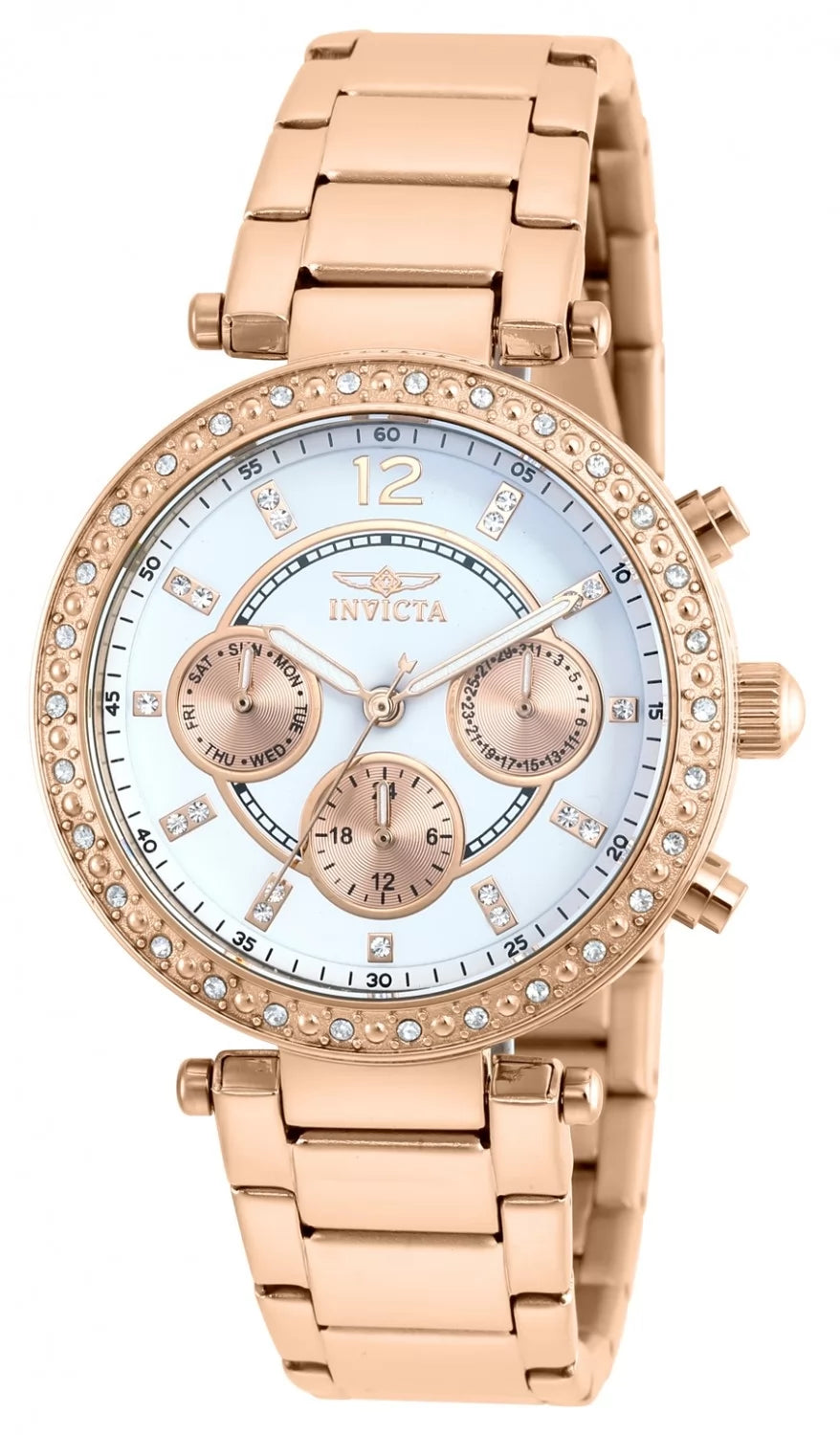 Invicta Women's 21558 Angel Quartz Chronograph White Dial Watch