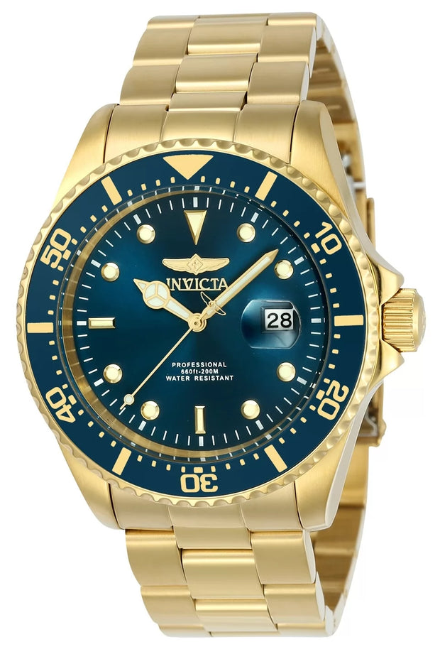 Invicta Men's 23388 Pro Diver Quartz 3 Hand Navy Blue Dial Watch