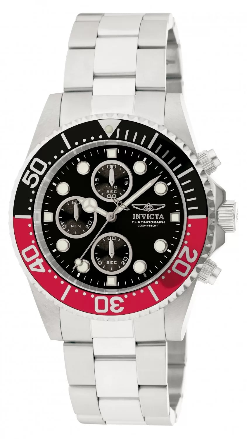 Invicta Men's 1770 Pro Diver Quartz Multifunction Black Dial Watch