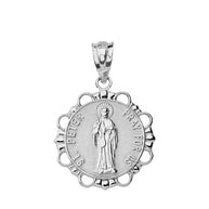 Sterling Silver Round Saint Peter Pendant Necklace