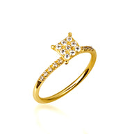 14K Gold Cubic Zirconia Pavé Set Ring (Available in Yellow/Rose/White Gold)