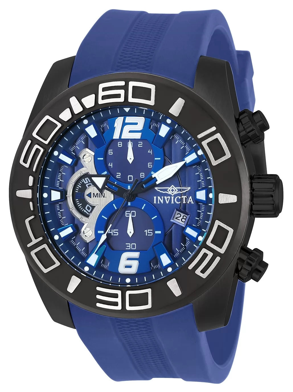 Invicta Men's 22812 Pro Diver Quartz 3 Hand Blue Dial Watch