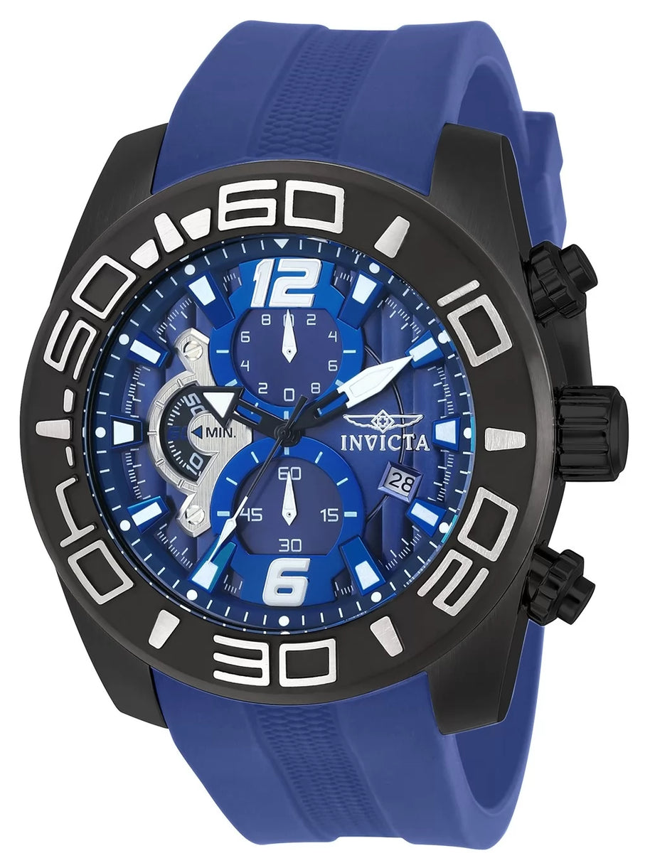 Invicta Men's 22812 Pro Diver Quartz 3 Hand Blue Dial Watch