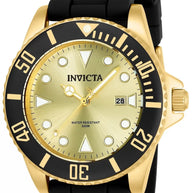 Invicta Men's 90302 Pro Diver Quartz 3 Hand Gold Dial Watch