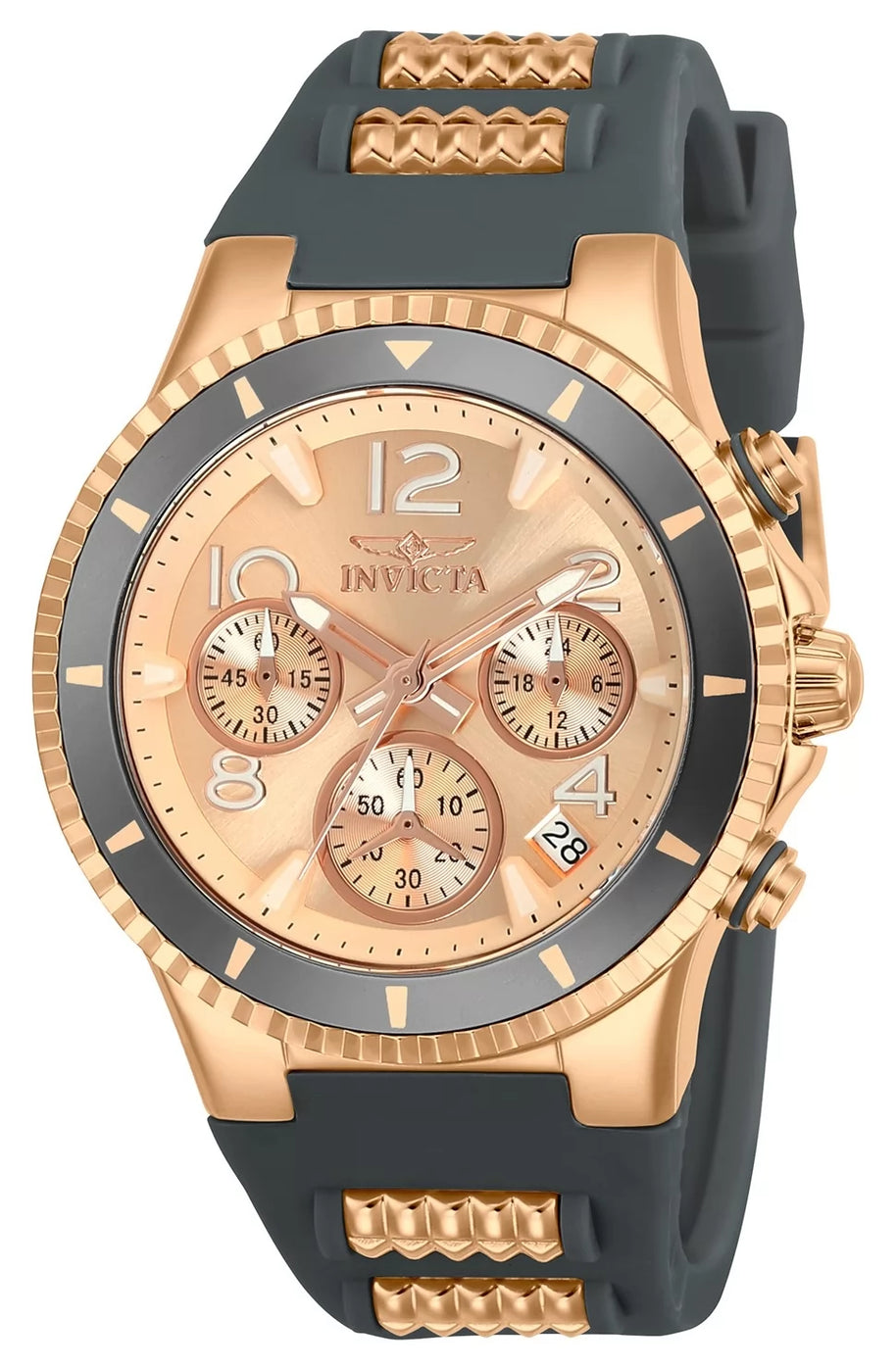 Invicta Men's 24189 BLU Quartz 3 Hand Rose Gold Dial Watch
