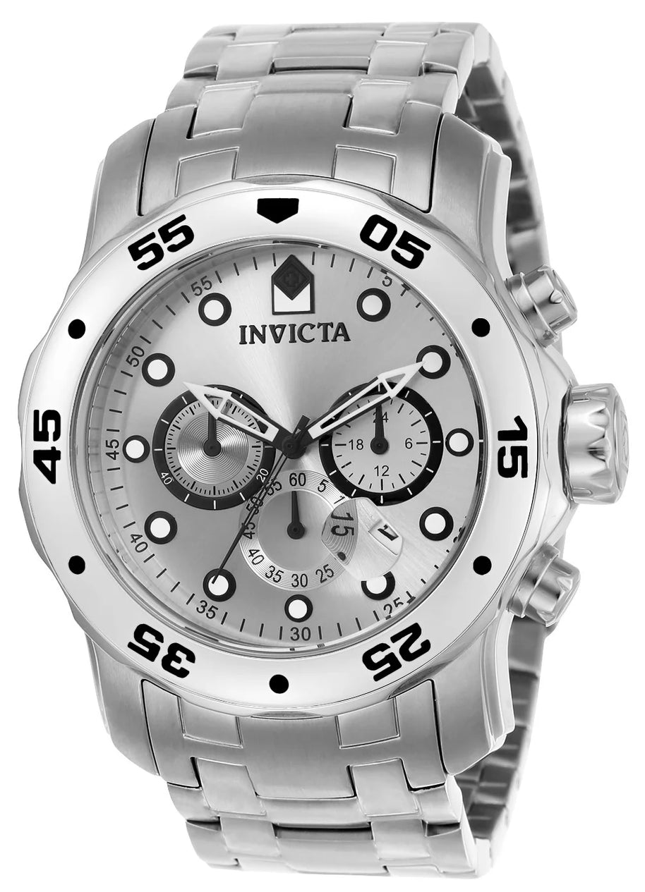 Invicta Men's 0071 Pro Diver Quartz Chronograph Silver Dial Watch