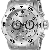 Invicta Men's 0071 Pro Diver Quartz Chronograph Silver Dial Watch