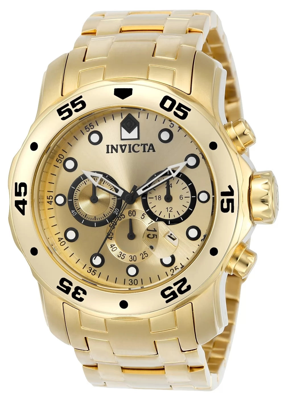 Invicta Men's 0074 Pro Diver  Quartz Chronograph Gold Dial Watch