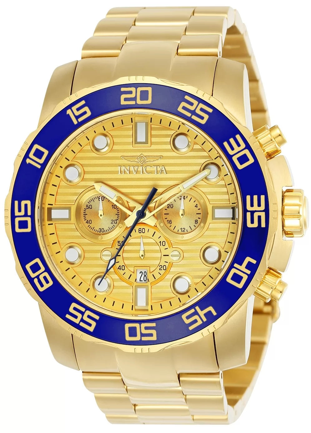 Invicta Men's 22227 Pro Diver Quartz Chronograph Gold Dial Watch