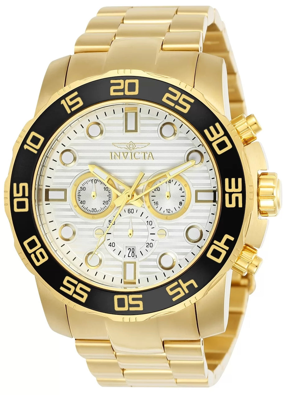 Invicta Men's 22229 Pro Diver Quartz Chronograph Silver Dial Watch