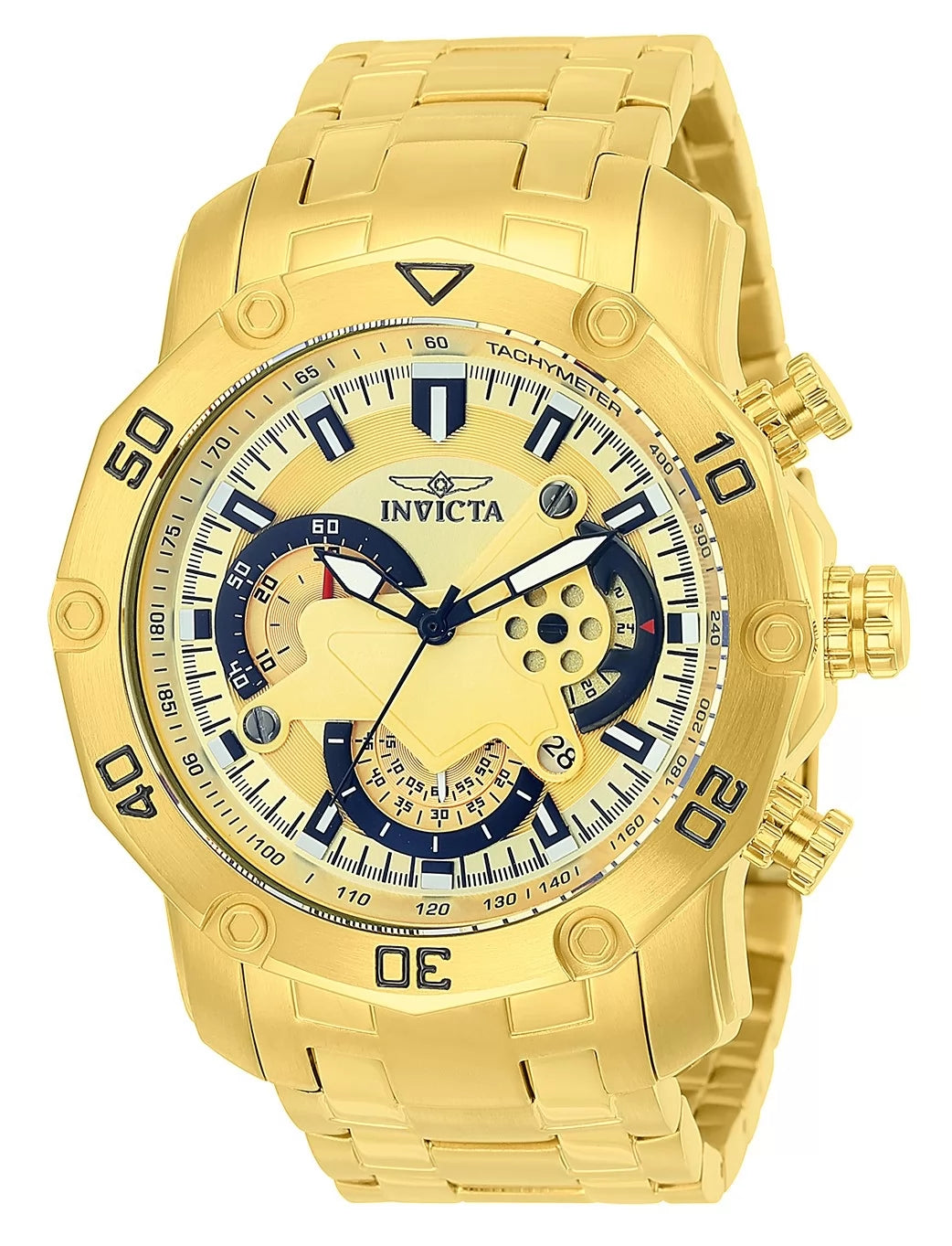 Invicta Women's 22761 Pro Diver Quartz Multifunction Gold Dial Watch
