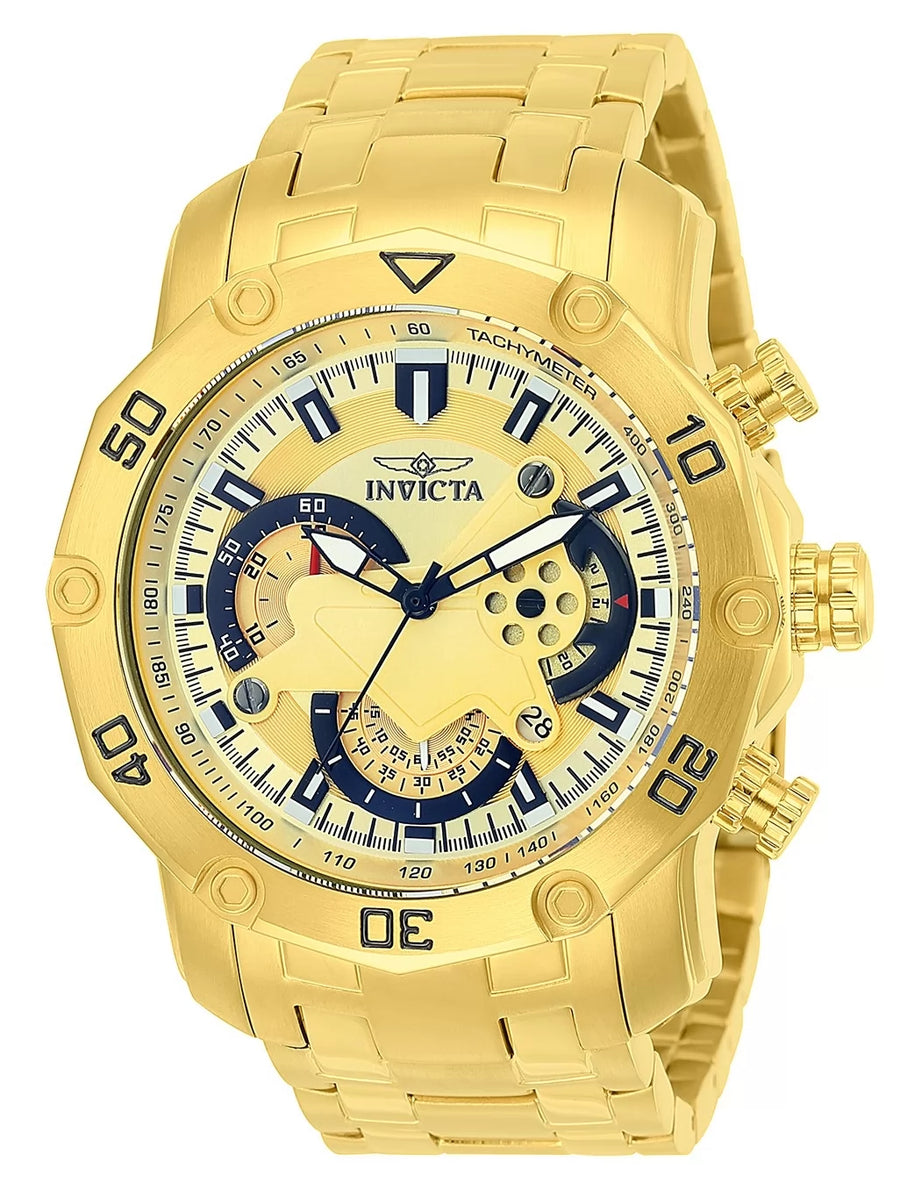 Invicta Women's 22761 Pro Diver Quartz Multifunction Gold Dial Watch