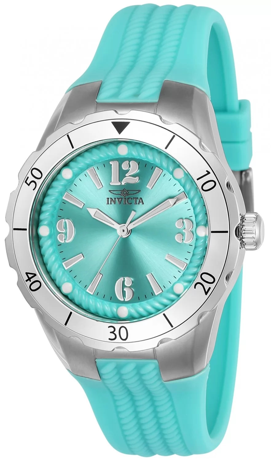 Invicta Women's 24124 Angel Quartz 3 Hand Cyan Dial Watch
