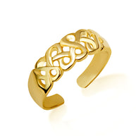 Gold Woman's Cultural Beauty Trinity Knot Toe Ring (Available in Yellow/Rose/White Gold)