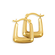 Yellow Gold Classic Square Hoop Earrings