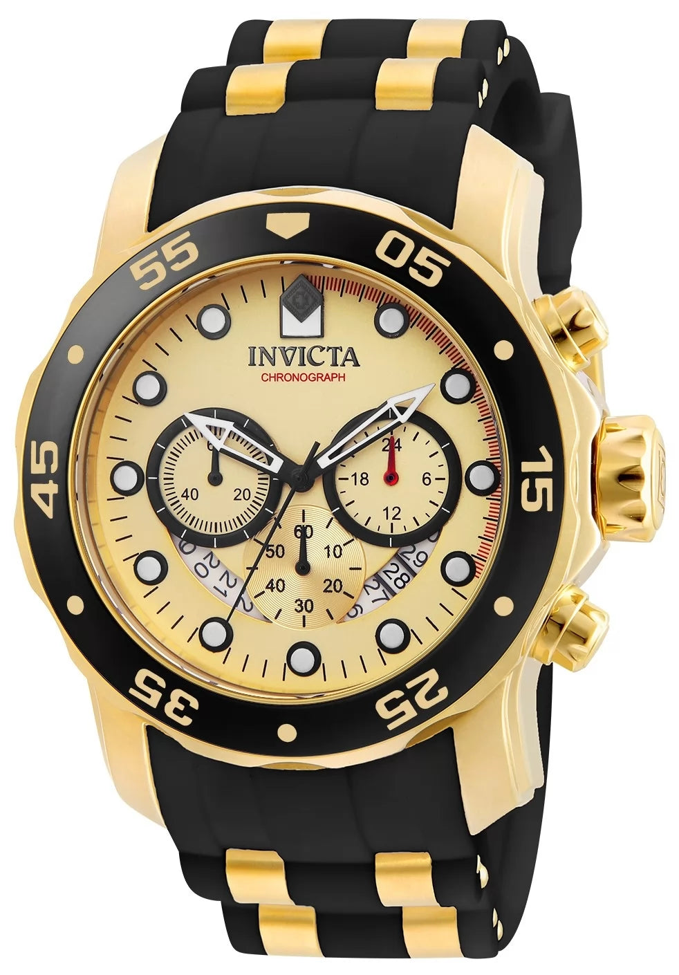 Invicta Women's 17566 Pro Diver Quartz 3 Hand Gold Dial Watch