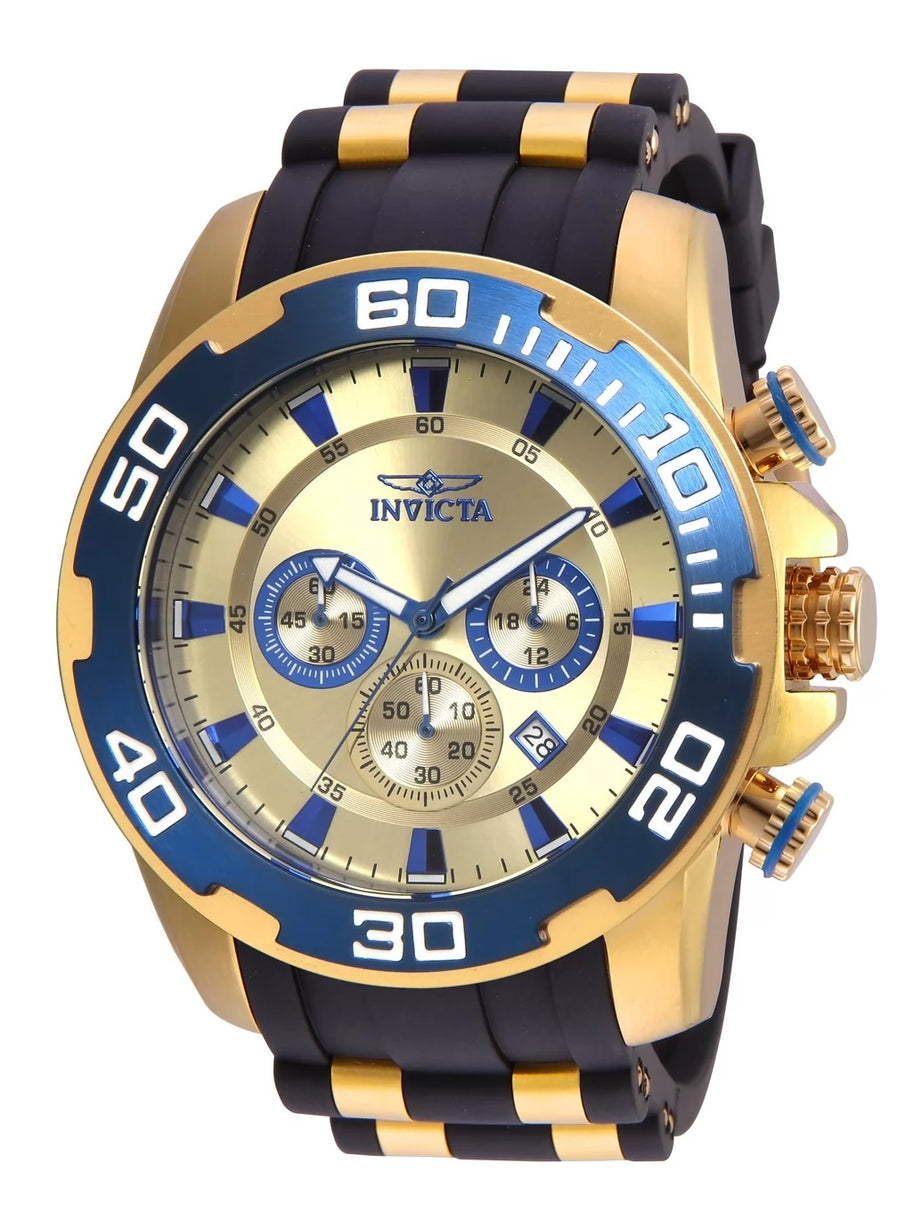 Invicta Men's 22343 Pro Diver Quartz Chronograph Gold Dial Watch