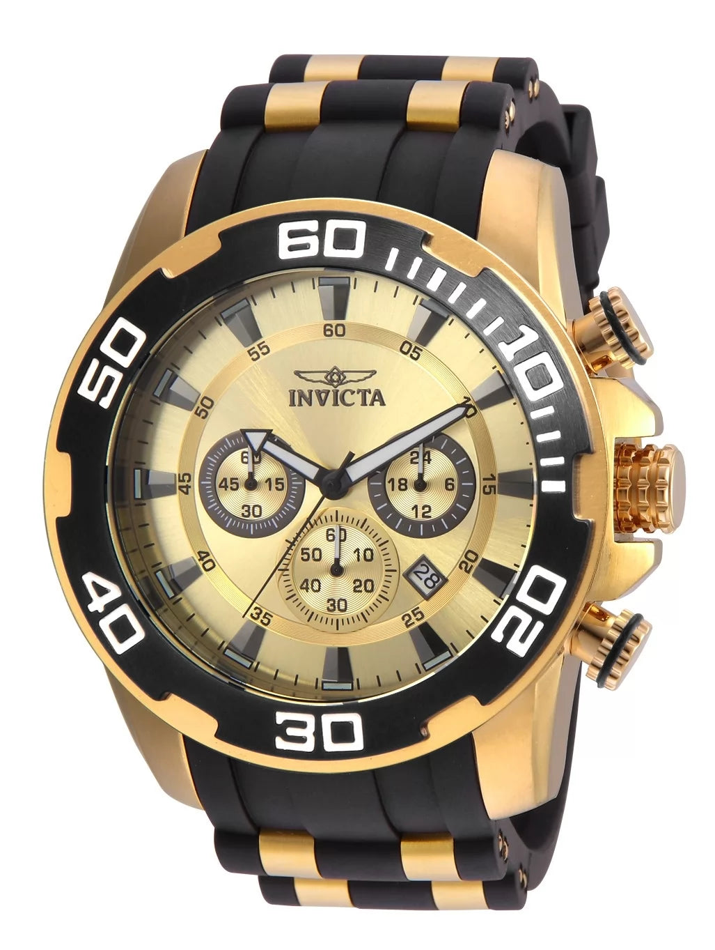 Invicta Men's 22346 Pro Diver Quartz Chronograph Gold Dial Watch